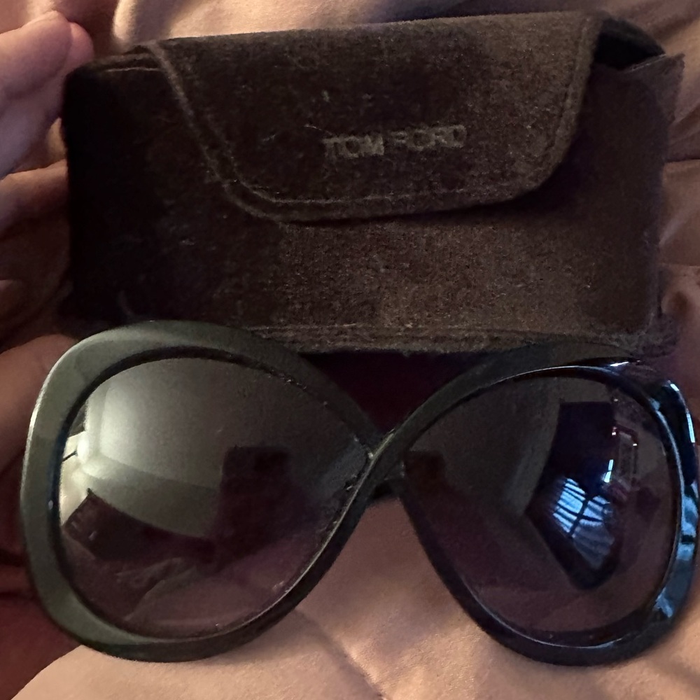 Tom Ford Black Sunglasses with Brown Case